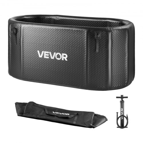 VEVOR Eisbadewanne Aufblasbar 830 L 150 x 80 x 76 cm Schwarz ohne Wasserkühler, Kaltwasser-Badewanne Kompatibel mit Wasserkühlern und Isoliertem Deckel, für Eisbad und Regeneration von Sportlern