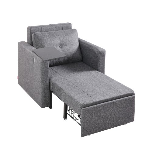 VEVOR Schlafsofa Schlafsessel mit Seitentasche Kissen Verstellbare Rückenlehne