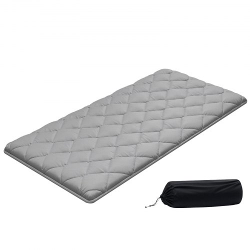 VEVOR japanische Futon-Matratze (2032 x 991 x 63,5 mm), faltbare Tatami (Einzelbettgröße), Bodenmatratze mit Aufbewahrungstasche & Befestigungsmaterial, 9-lagige Schlafmatte für Meditation Yoga, Grau
