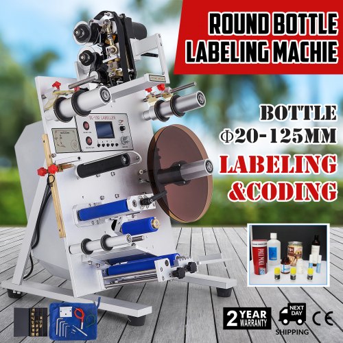 MT-50  Etikettiermaschine Etikettierer Automatisch Runde Flasche Drucker Labler 