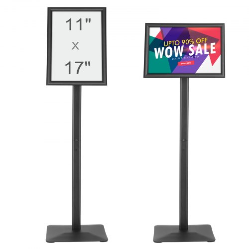 

VEVOR Informationsständer mit Metallsockel 420 x 297 mm Infoständer Verstellbarer Blickwinkel per Drehknopf Posterständer, Robuster Bodenstehender Schilderhalter Aufsteller für Displays, Werbung