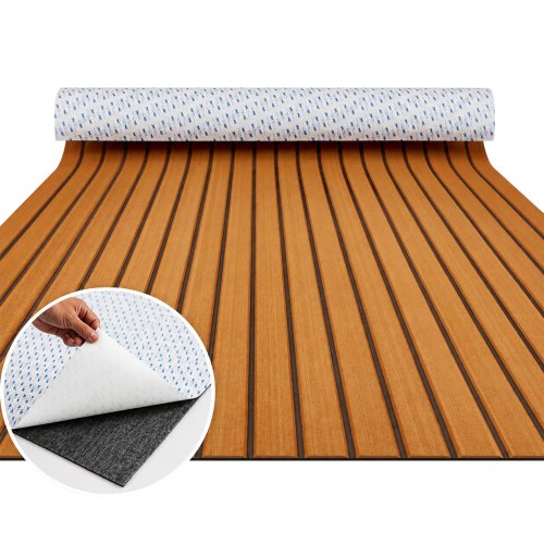 VEVOR Bootsbodenbelag, EVA-Schaum-Bootsdeck 2400 x 1160 x 6 mm, rutschfester selbstklebender Bodenbelag, 27840 cm² großer Marineteppich für Boote, Yachten, Pontons, Kajakdecks