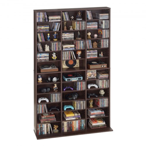

VEVOR Medienregal, 1018x231x1810 mm, Multimedia-Aufbewahrung, Regalwand mit 12 Regalebenen 36 Fächer für CDs, DVDs, Bücher & Spiele, CD-Regal für Wohnzimmer, Homeoffice, Aufnahmeraum