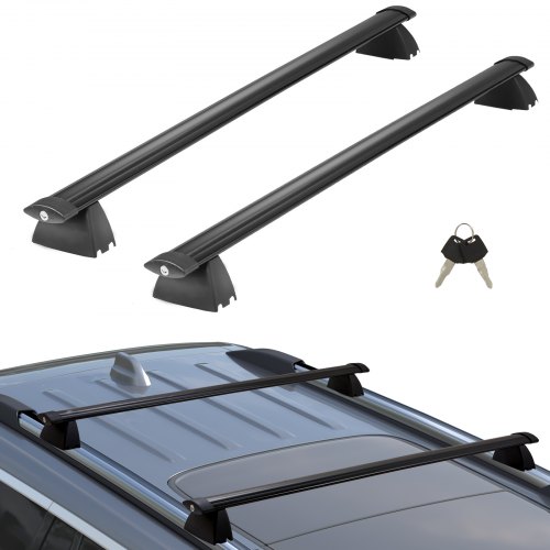 

VEVOR Schwarze Dachträger-Querstangen, Kompatibel mit Jeep Grand Cherokee 2011–2021, mit Gerillten Seitenschienen, 90 kg Tragkraft, Aluminium-Querstangen mit Schlössern, für Dachgepäckträger usw.