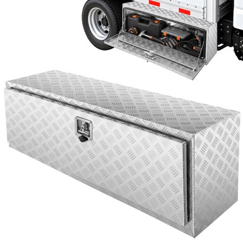 VEVOR Unterboden-Lkw-Box, 1219 x 430 x 460 mm Pickup-Aufbewahrungsbox, Aluminium-Werkzeugkasten mit Schloss & Schlüsseln, Wasserdichte Anhänger-Werkzeugkiste für Lkw, Transporter, Anhänger usw.