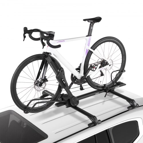

VEVOR Dachfahrradträger 15 kg Tragkraft, klappbarer Fahrraddachträger mit sicherem Verriegelungssystem für die meisten Standard-Querträger, aufrechter Autodachträger für SUV Auto, Schwarz