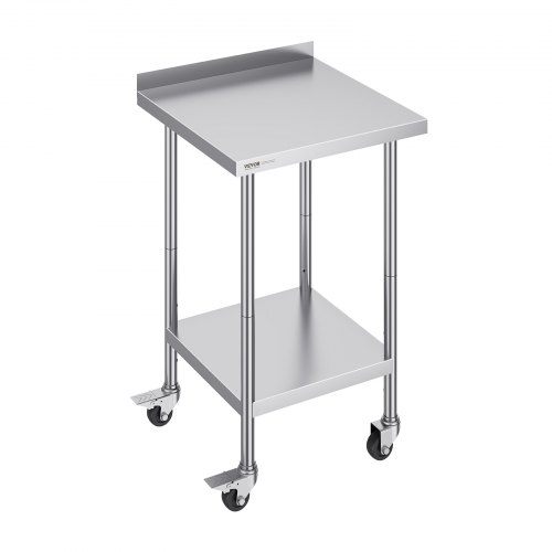 

VEVOR Edelstahl-Arbeitstisch, kommerzieller Lebensmittelzubereitungs-Arbeitstisch mit Rollen, Vorbereitungs-Arbeitstisch, Arbeitstisch mit einstellbarer Höhe für Restaurant 610 x 610 x 1005,6 mm