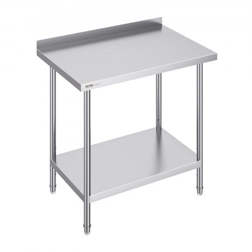 

VEVOR Edelstahl-Arbeitstisch, gewerblicher Arbeitstisch zur Lebensmittelzubereitung, robuster Arbeitstisch aus Metall mit einstellbarer Höhe für Restaurant, Zuhause und Hotel 610 x 914 x 914 mm
