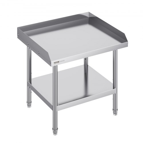 VEVOR Arbeitstisch aus Edelstahl, gewerblicher Arbeitstisch zur Lebensmittelzubereitung,  610 x 711 x 660 mm 3-seitiger Spritzschutz, robuster Zubereitungstisch Arbeitstisch mit einstellbarer Höhe