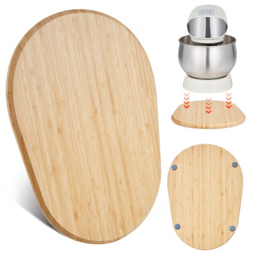 VEVOR Brett 399x282x23mm ovale Unterlage PTFE-Füße für Mixer Küchenmaschine