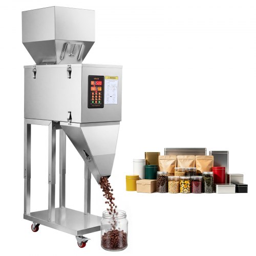 VEVOR Pulverabfüllmaschine Partikelspender Auto-Wiegefüllmaschine 20-3000g, Intelligentes Wiegen & Abfüllen, Edelstahlkonstruktion, Mit Fußpedal, Ideal für Nüsse Samen Tee Kaffeebohnen Getreide Mehl