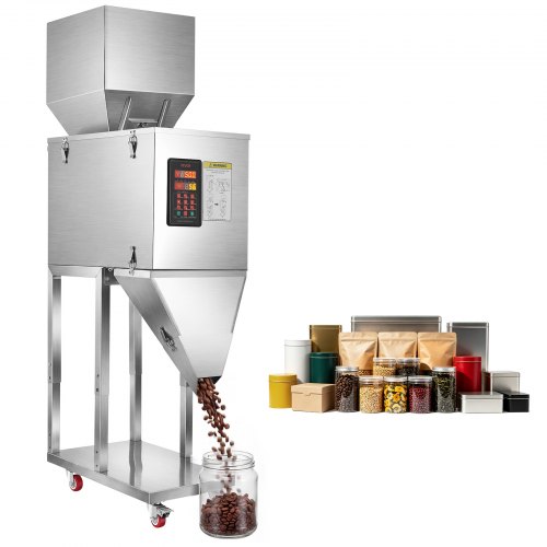 VEVOR Pulverabfüllmaschine Partikelspender Auto-Wiegefüllmaschine 20-5000g, Intelligentes Wiegen & Abfüllen, Edelstahlkonstruktion, Mit Fußpedal, Ideal für Nüsse Samen Tee Kaffeebohnen Getreide Gewürze