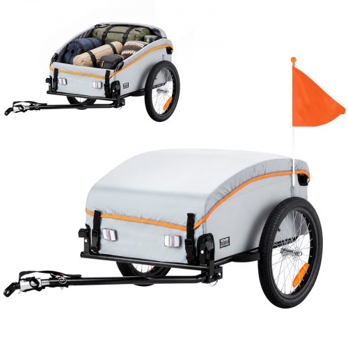 VEVOR Fahrradanhänger 45 kg, Lastenanhänger 1350 x 630 x 525 mm, Transportanhänger, faltbarer Fahrrad Lastenanhänger kompakter Stauraum mit Universalkupplung, zum Einkaufen, Campen & Picknicken