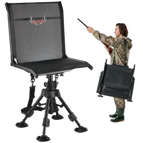 

VEVOR Faltstuhl Campingstuhl Anglerstuhl mit Stahlrahmen, höhenverstellbarer Klappstuhl Gartenstuhl (158 kg belastbar) 360° geräuschlos drehbar, 420-625 mm (Sitzhöhe) für Picknick Garten Outdoor