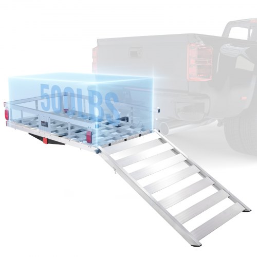 VEVOR 1270 x 750 x 220 mm  Gepäckträger mit Anhängerkupplung Wildträger Heckträger, 226,8 kg Ladekapazität, Montierter Gepäckkorb, Rostfreier Aluminium-Gepäckträger, Passend für SUV, Lkw usw.