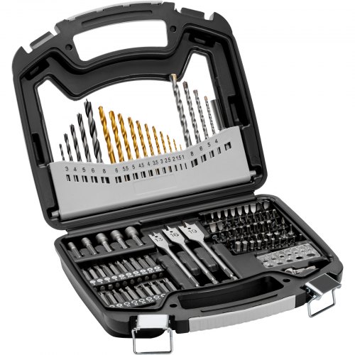 

VEVOR Bohrerset 101-teilig, Bohrer- und Schrauberbit-Set, Schraubendreherbit-Set geeignet zum Bohren und Schrauben in Holz, Metall und Zement, Bohrer-Sets Kombi-Set sortiert in geordneter Tragkoffer
