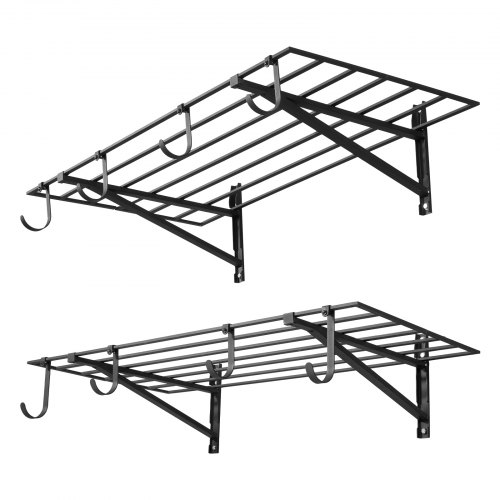 VEVOR 2er-Set Garagenregal 1219x615x305 mm Werkzeugaufbewahrung 118 kg pro Schicht Werkzeughalter Wand mit Haken 1219x615mm Regalfläche Aufbewahrungsregale Metallregal Werkzeug Organizer Wandregale