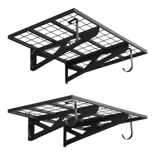 VEVOR 2er-Set Garagenregal 914x620x210 mm Werkzeugaufbewahrung 113 kg pro Schicht Werkzeughalter mit Haken 914x620 mm Regalfläche Aufbewahrungsregale Metallregal Werkzeug Organizer Wandregale