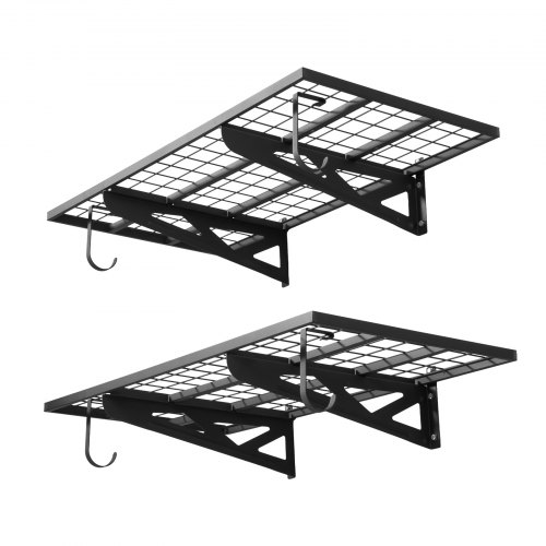 VEVOR 2er-Set Garagenregal 1219x620x210 mm Werkzeugaufbewahrung 113 kg pro Schicht Werkzeughalter Wand 1219x620 mm Regalfläche Aufbewahrungsregale Metallregal Werkzeug Organizer Wandregale