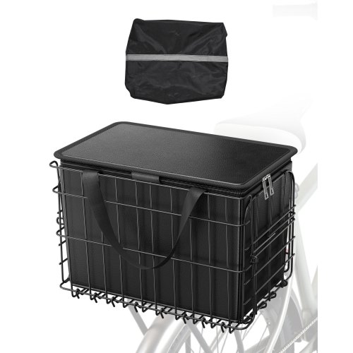 

VEVOR Fahrradkorb Hinten 340x210x225mm, faltbarer Hinterradkorb mit Gepäcknetz, herausnehmbarer Innentasche & Abdeckung, Gepäckträgerkorb zum Transport von Hunden, Haustieren, Obst & Lebensmitteln