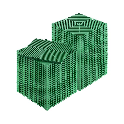 VEVOR ineinandergreifende Drainagematte Duschmatte 31 x 31 cm modulares ineinandergreifende Bodenmatten, 50 Stk. Spleiß-Drainagematten, rutschfeste Drainage-Bodenfliesen, für Garage Garten Grün
