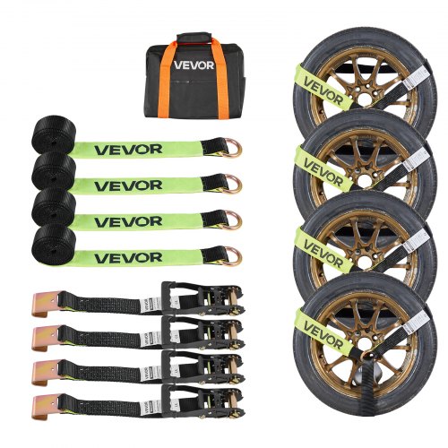 

VEVOR Radspanngurt Befestigungsgurt (50,8 x 3048 mm) mit flachem Haken & 4540 kg Zugfestigkeit & 1512 kg Tragfähigkeit, Motorrad-Spannsystem Radsicherungsgurt Reifengurt für SUVs Anhänger Schwarz