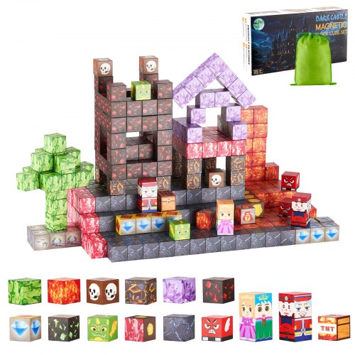 VEVOR Magnetische Bausteine 100 Stk. Dark Castle Set STEM Montessori Spielzeug