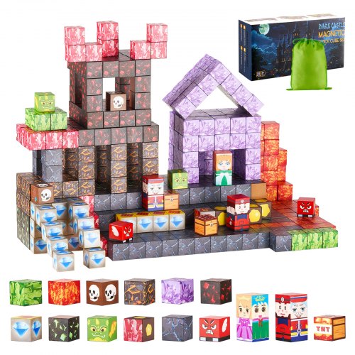 VEVOR Magnetische Bausteine150 Stk. Dark Castle Set STEM Montessori Spielzeug
