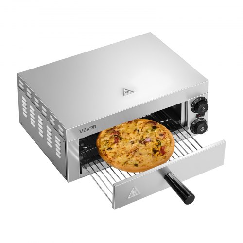 

VEVOR Elektrischer Pizzaofen für Arbeitsplatten, 12 Zoll, 1500 W, mit Temperaturregelung und 0-60-Minuten-Timer, gleichmäßiger Backtechnologie und leicht zu reinigender Krümelschublade, ideal für gewerbliche und private Küchen