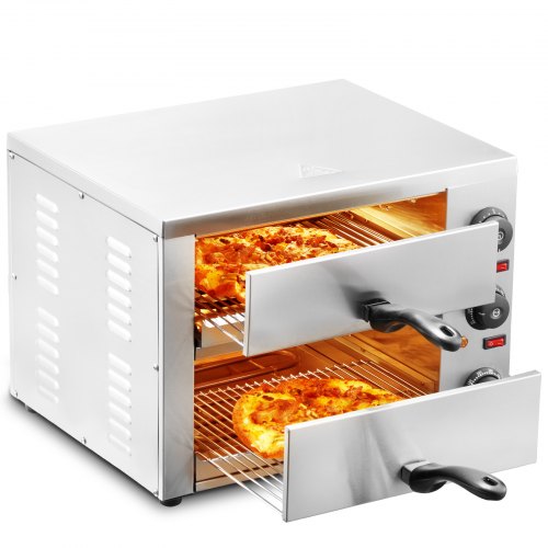 

VEVOR Kommerzieller Pizzaofen Backofen 305mm Edelstahl Elektrisch 3 Drehknöpfe