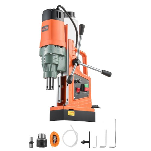 VEVOR Magnetbohrmaschine, 1550-W-Motor, Magnetbohrer 50 mm Kernbohrdurchmesser, 13000 N Magnetkraft, Drehzahlregelung 0–550 U/min, Kernbohrmaschine für Metalloberflächen, Heimwerkerbedarf