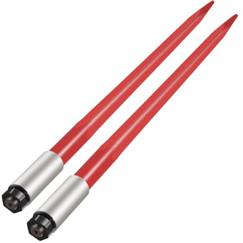 

VEVOR Heusapf, Paar, 99,1 cm, Ballenspieß, 1366 kg Tragkraft, Ballenspieß, Schnellbefestigung, quadratische Heuballenspieß, 4,3 cm, rot beschichtete Ballengabeln, Ballenspieß mit Sechskantmutter und Hülse für Schaufeln, Traktoren, Lader