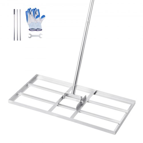 

VEVOR Rasenrakel mit Stiel, 355x762mm Bodenplatte, Nivellierrechen aus Karbonstahl, Levelingrake, Rasen-Nivellierungsrechen für Rasenpflege, Rasen-Nivellierungsrechen, Hof und Golfplatz