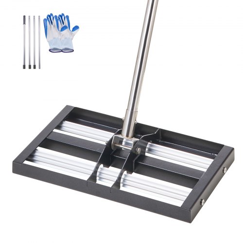 

VEVOR Rasenrakel mit Rolle, 254x431 mm Edelstahl-Rasennivellierer mit 161 cm verstellbarem Griff, robuster Nivellierrechen, Levelingrake, Rasennivellierungswerkzeug für den Garten und Golfplätze