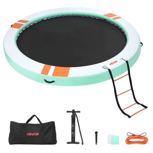 

VEVOR Aufblasbares Schwimmdock, φ3,66 m, Schwimmplattform mit Rutschfester Oberfläche, Tragetasche & Abnehmbarer Leiter, Schwimmende Insel, Wasserplattform für Pool, Strand & Meer, Rund