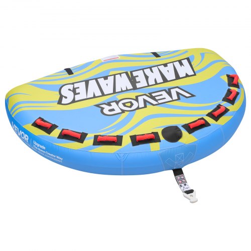 

VEVOR Towable Tube für Boote, Wassersport-Schleppreifen für 4 Personen, bis 308 kg Tragfähigkeit, mit Flossen, Nylonhülle, Gepolsterten Griffen und Sicherheitsventil, für Seen, Flüsse und Meere, Blau