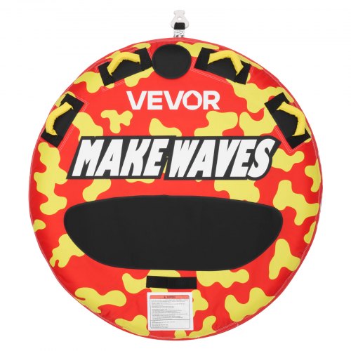 VEVOR Towable Tube für Boote, Wassersport-Schleppreifen für 2 Personen, bis 154 kg Tragfähigkeit, mit Antirutschpolstern, Nylonhülle, Gepolsterten Griffen und Sicherheitsventil, für Seen, Flüsse, Rot