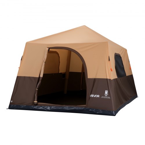 VEVOR Campingzelt 8 Personen, Aufblasbares Familienzelt mit Wiederaufladbarer Pumpe, TPU-Luftschlauch & 4 Netzfenstern, Kabinenzelt mit Tragetasche für Familien-Camping & Wandern, Beige