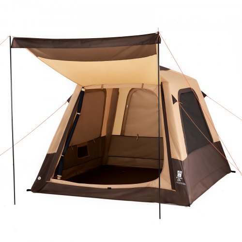 

VEVOR Campingzelt 4-Personen, Aufblasbares Familienzelt mit Wiederaufladbarer Pumpe, TPU-Luftschlauch & 5 Netzfenstern, Kabinenzelt mit Tragetasche für Familien-Camping & Wandern, Beige