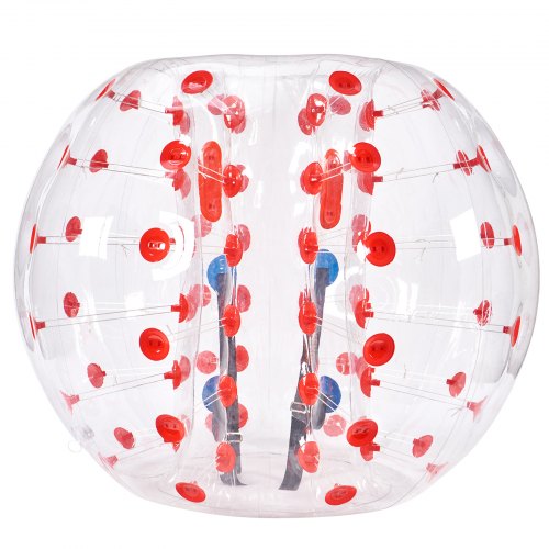 

VEVOR Aufblasbarer Bump Ball Bumper Stoßball 1 Stk. 1,5 m x 1,2 m, Menschlicher Kollisionsball, PVC-Körperblasen-Bounce-Ball für Outdoor-Aktivitäten, Transparent + Rote Punkte Aufblasbar Bumper Ball