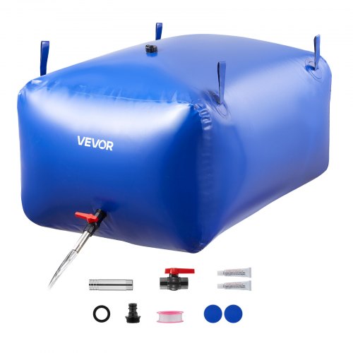 VEVOR Wasserspeicherblase, 400 L Wasserbeutel, faltbarer Behälter für weiches Wasser, auslaufsicherer & reißfester PVC-Notwasserspeichertank für Wohnmobil, LKW & den Einsatz im Freien