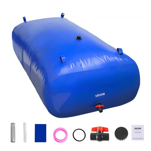VEVOR Wasserblasen Aufbewahrungsbehälter, 1000L Wassertank, 1000D PVC verdickter Wasserbeutel, 0,9mm Wassersack zusammenklappbar, für Gartenbewässerung, Camping, Wohnmobile, Notfallgebrauch – Blau