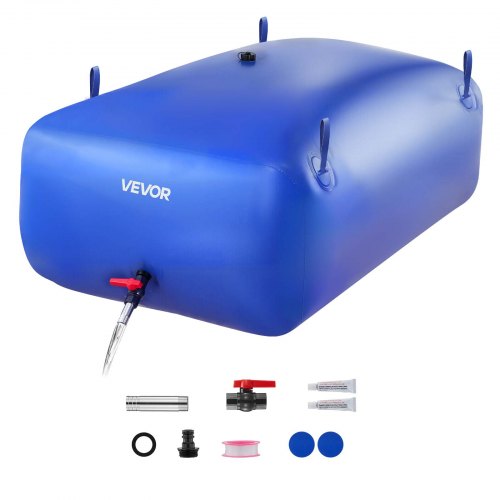 VEVOR Waterzak/Opbergcontainer 540 L, Waterzak gemaakt van duurzaam 1000D PVC, Waterzak, ideaal voor kamperen, tuinirrigatie, campers en noodgevallen, blauw