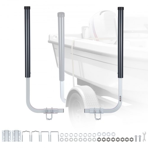 VEVOR Bootsanhängerführungen 1016 mm / 1219 mm Höhe, 0-13 cm Einstellbare Bereite, Anhängerführung aus Hochfestem Stahl mit PVC-Rohren, Passend für Skiboote Fischerboote Kleine Segelboote