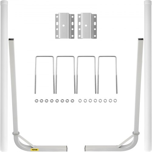 VEVOR Bootsanhänger-Führungsschiene, 2 Stück 152 cm Stahl-Anhängerpfostenführungsschiene, mit Weißen PVC-Rohrabdeckungen, Komplettes Montagezubehör im Lieferumfang Enthalten