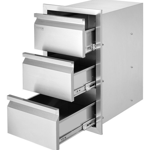 VEVOR Outdoor-Küchenschubladen Unterputz-Grillschubladen im Kastenrahmenstil mit Edelstahlgriff, Grillinselschubladen für Außenküchen oder Terrassengrillstationen 377 x 646 x 480 mm
