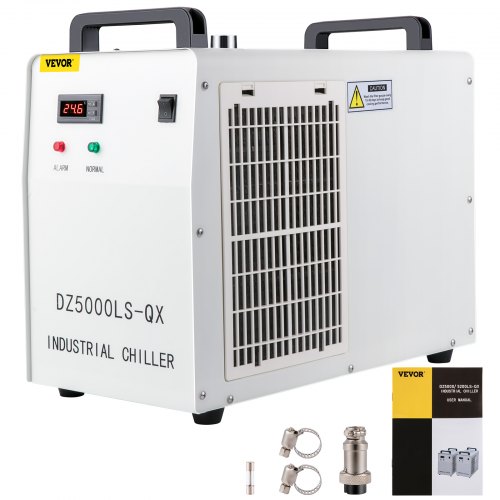 

VEVOR Industrieller Wasserkühler CW-5000 CO2 Laser Rohrkühler 6 L Wasserkühler zum Kühlen von CO2-Glaslaserröhre 220 V 10 L / Min