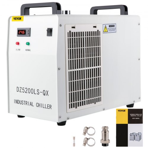 VEVOR Industrieller Wasserkühler CW-5200DG CO2 Laser Rohrkühler 6 L Wasserkühler zum Kühlen von CO2-Glaslaserröhre 220 V 10 L/Min