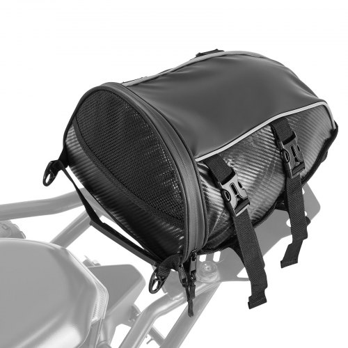 VEVOR Motorrad Hecktasche Rücksitztasche (10 L) mit wasserfester Regenabdeckung, Motorrad-Gepäckaufbewahrung, Gepäckträgertasche mit Schultergurt & Innentasche, Motorradgepäck Schwarz