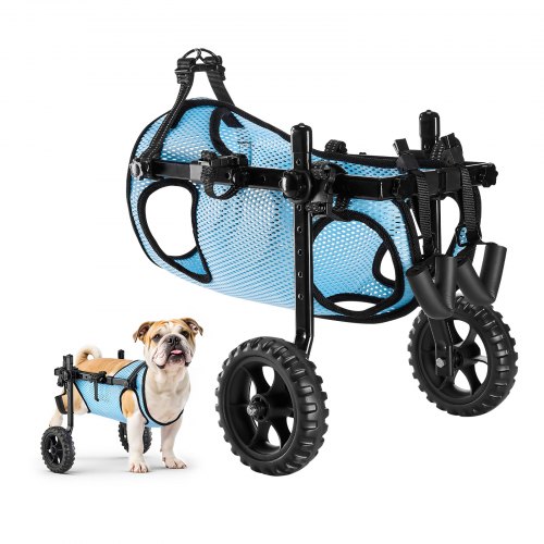 VEVOR Hunderollstuhl für Hinterbeine, verstellbarer Haustierrollstuhl, leichter Hundewagen mit stoßdämpfenden Rädern, Gehhilfe für behinderte, gelähmte, verletzte Hunde bis 15 kg, M